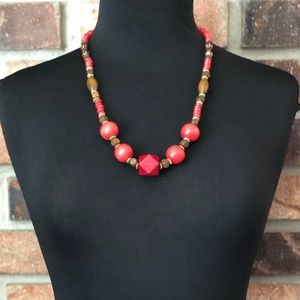 Handmade Wood Bead Necklace